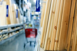 Lumber aisle at the home improvement store