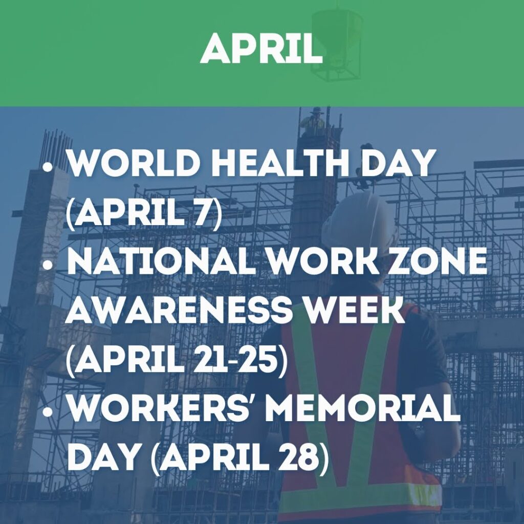 monthly safety topic calendar​ - april