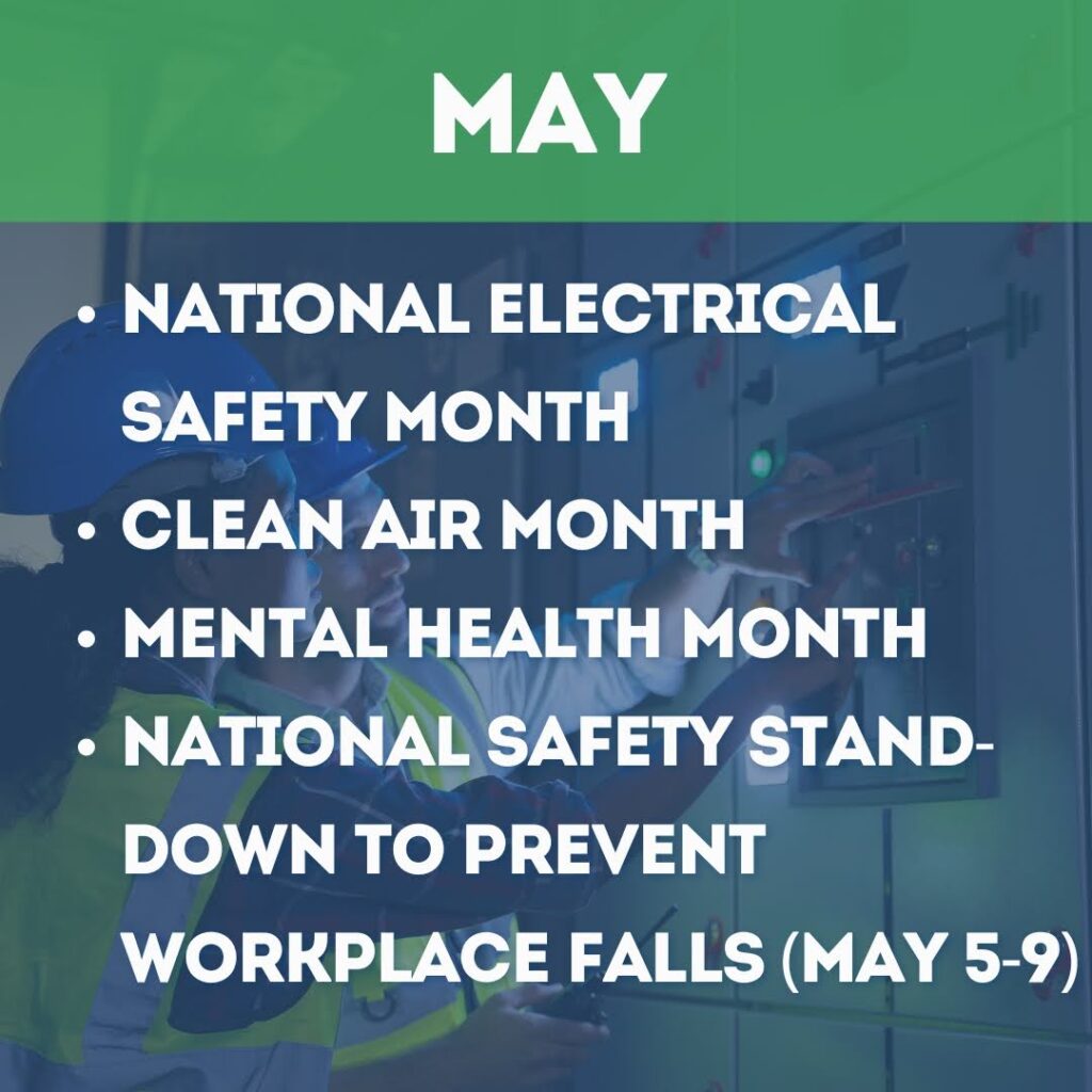 monthly safety topic calendar​ - may