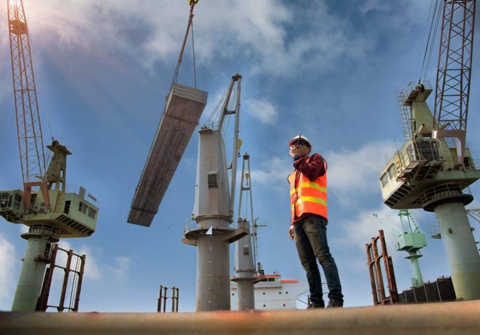 stevedore, loading master, port captain or supervisor in charge of command working on board the ship in port for safety loading discharging operation