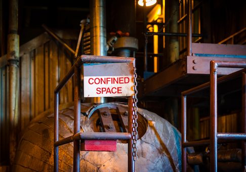 Confined space work area.